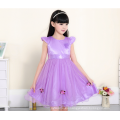 púrpura princesa applqiued vestidos mangas casquillo estilo nuevos niños modelos alibaba princesa fábrica mayorista de prendas de fiesta de año nuevo